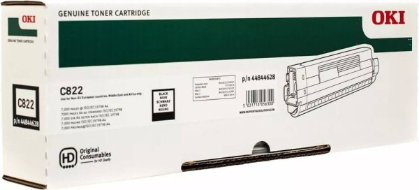 Картридж OKI (44844628/44844616) оригинальный для принтера OKI C822, чёрный, 7000 стр.