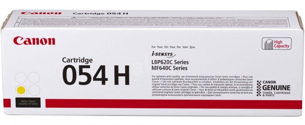 Картридж Canon 054HY (3025C002) оригинальный для принтера Canon MF645Cx/ MF643Cdw/ MF641Cw/ LBP621/ 623, yellow, 2300 страниц