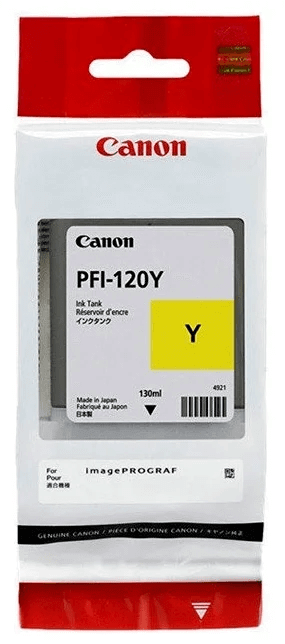 Картридж Canon PFI-120Y 2888C001 Yellow оригинальный для Canon ImagePrograf TM-200/ TM-205/ TM-300/ TM-305, жёлтый, 130 мл