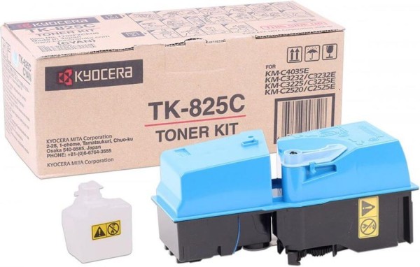 Картридж Kyocera TK-825C (1T02FZCEU0) оригинальный для принтера Kyocera KM-C2520/KM-3225/KM-3232 cyan, 7000 страниц