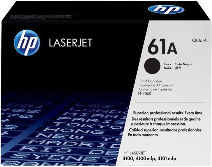 Картридж HP C8061A (61A) оригинальный для принтера HP LaserJet 4100, чёрный, 6000 стр.