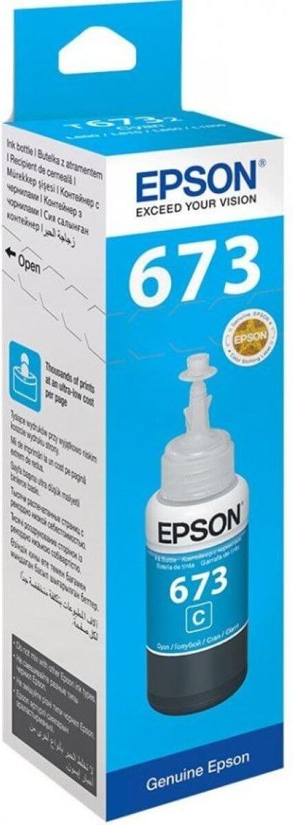 Чернила Epson C13T67324A (T6732 Cyan) оригинальные для Epson L800/ L810/ L850/ L1800, голубой, 70мл