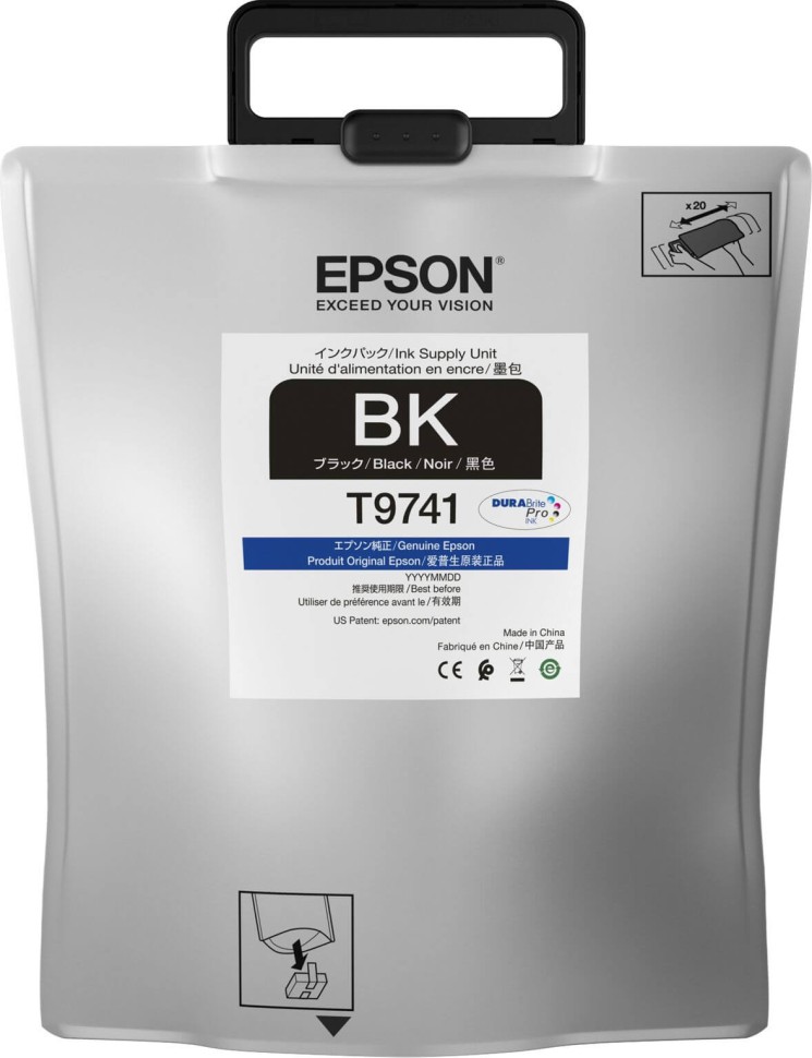 Чернила Epson C13T974100 (T9741 Black) XXL оригинальные для Epson WorkForce WF-C869RDTWF, чёрный, 1520.5мл