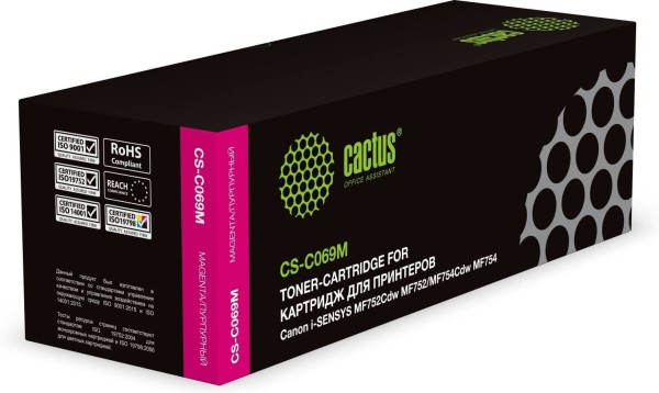 Картридж Cactus 069M (CS-C069M) Magenta для Canon i-Sensys MF752Cdw/ MF754Cdw, пурпурный, 1900 стр.