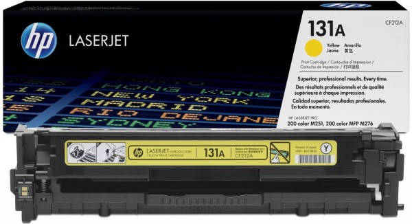 Картридж HP CF212A (131A) Yellow оригинальный для HP Color LaserJet Pro 200 M251/ MFP M276, жёлтый, 1800 страниц