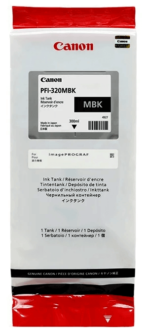 Картридж Canon PFI-320MBK 2889C001 Matte Black оригинальный для Canon TM-200/ TM-205/ TM-300/ TM-305, матовый чёрный, увеличенный, 300 мл