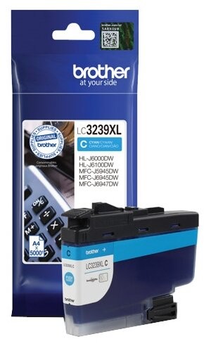 Картридж Brother LC-3239XLC (LC3239XLC) оригинальный для Brother HL-J6000DW/ MFC-J5945DW/ MFC-J6945DW, голубой, 5000 стр.