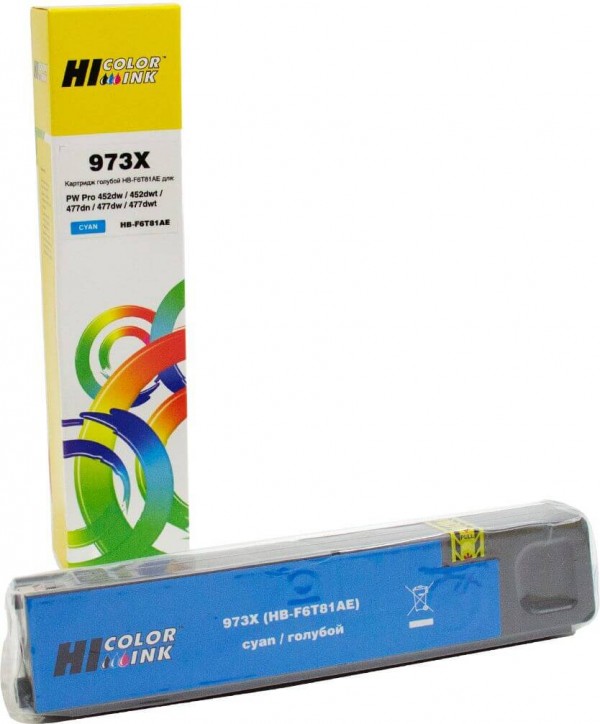 Картридж Hi-Black (HB-F6T81AE) для HP PW Pro477dw/452dw 973X, Cyan