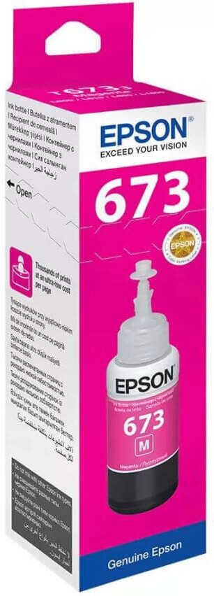 Чернила Epson C13T67334A (T6733 Magenta) оригинальные для Epson L800/ L810/ L850/ L1800, пурпурный, 70мл
