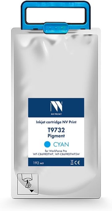 Картридж NV Print T9732 (NV-C13T973200) Cyan для Epson WorkForce Pro WF-C869RDTWF (RIPS), WF-C869RDTWFSW, голубой, 22000 стр.