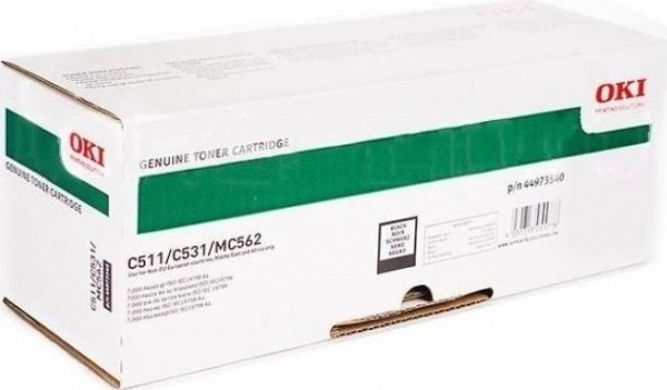 Картридж OKI (44973540/44973508) оригинальный для принтера OKI C511/ C531/ MC562, чёрный, 7000 стр.