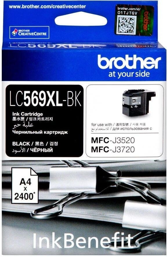 Картридж Brother LC-569XLBK (LC569XLBK) оригинальный для Brother MFC-J3720/ MFC-J3520, чёрный, 2400 стр.