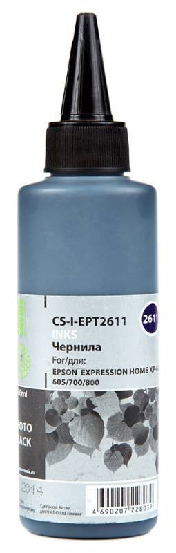 Чернила Cactus CS-I-EPT2611 для принтеров Epson ExpHo XP600/ 605/ 700/ 800, фото черный 100мл