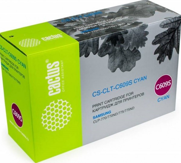 Картридж Cactus CLT-C609S (CS-CLT-C609S) для принтеров Samsung CLP 770/ 770ND/ 775/ 775ND голубой 7000 страниц