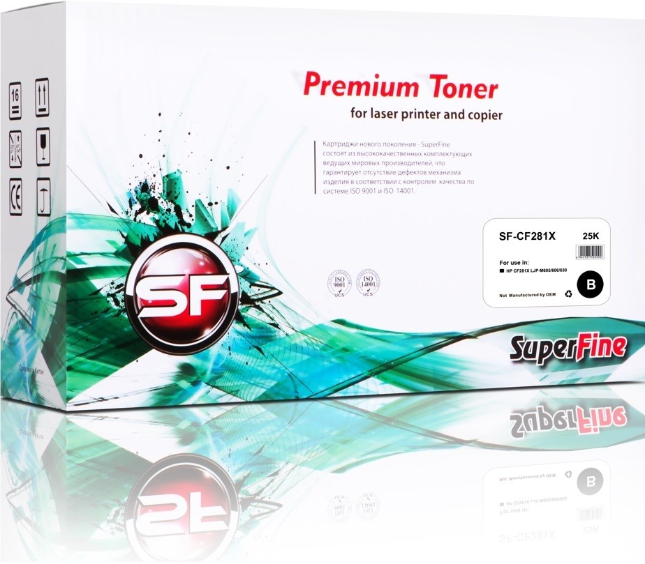 Картридж SuperFine HP CF281X для принтеров HP LJ MFP M630z/ M604dn/ M604n/ M605dn/ M605n/ M605x/ M606 совместимый, 25 000 к.