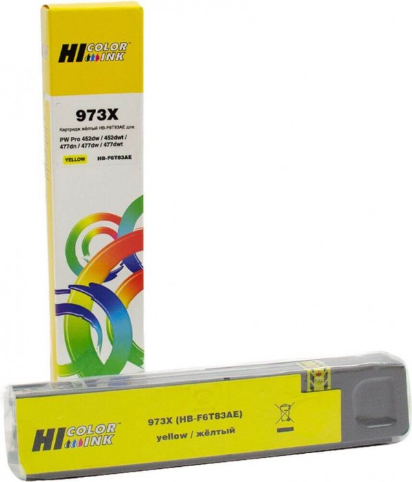 Картридж Hi-Black (HB-F6T83AE) для HP PW Pro477dw/452dw, 973X, Yellow