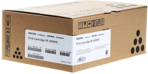 Картридж Ricoh SP 3400HE (406522/407648) оригинальный для Ricoh Aficio SP 3400N/ 3400SF/ 3410DN/ 3410SF/ 3500N/ 3500SF/ 3510DN/ 3510SF, чёрный, 5000 стр.